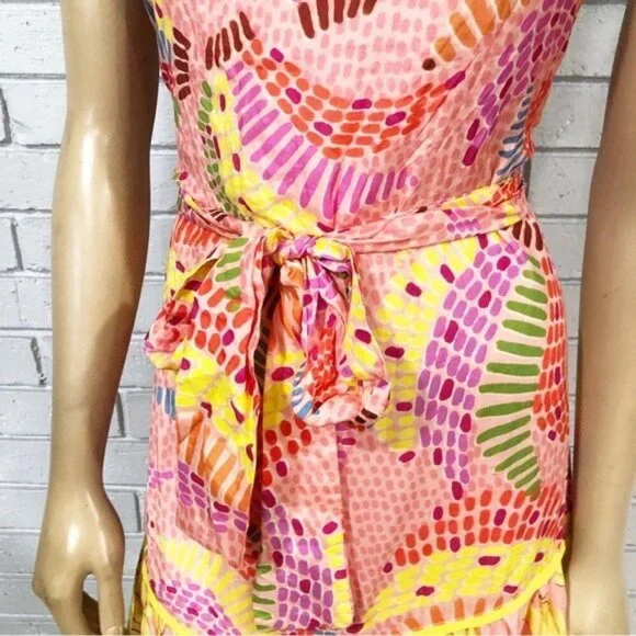 Farm Rio Women’s Mixed‎ Prints Tiered Maxi Dress - Size Large